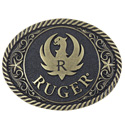 Ruger Oval  Black and Brass Belt Buckle