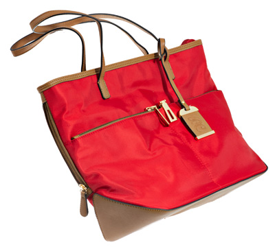 red nylon purse