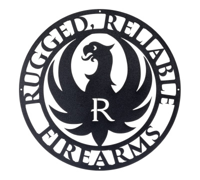 Ruger Metal Wall Sign - Round - Black