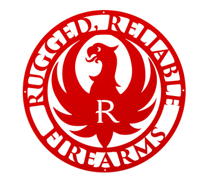 Ruger Metal Wall Sign - Round - Red