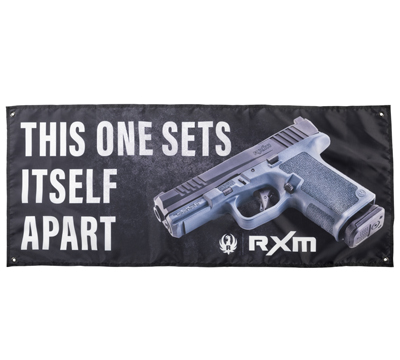 Ruger RXM Nylon Banner - Black w/ Pistol and Tagline