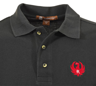 Ruger Black Cotton Pique Polo