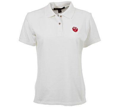 Ruger Women's White Cotton Pique Polo