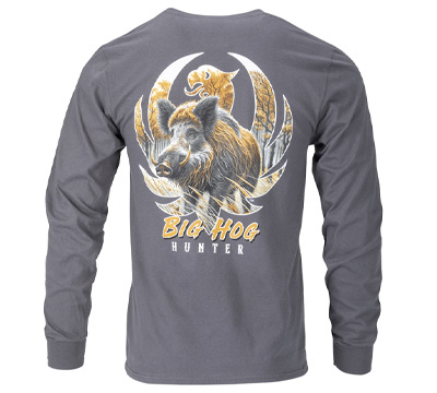 Ruger Big Hog Hunter Long Sleeve T-shirt - Charcoal