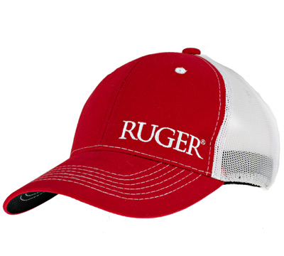 red trucker cap