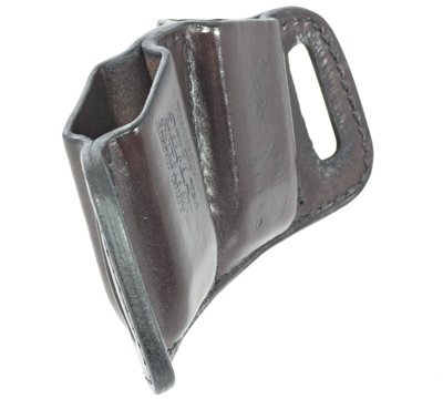 SIG Mitch Rosen Leather Double Magazine Pouch .45 Single Stack Black 1 1/2 Belt 