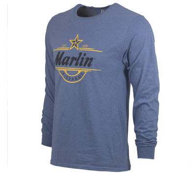 Marlin Est. 1870 Long Sleeve T-Shirt - Denim Heather